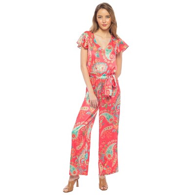 Parker and Rowe | Wrap Jumpsuit Printed Satin