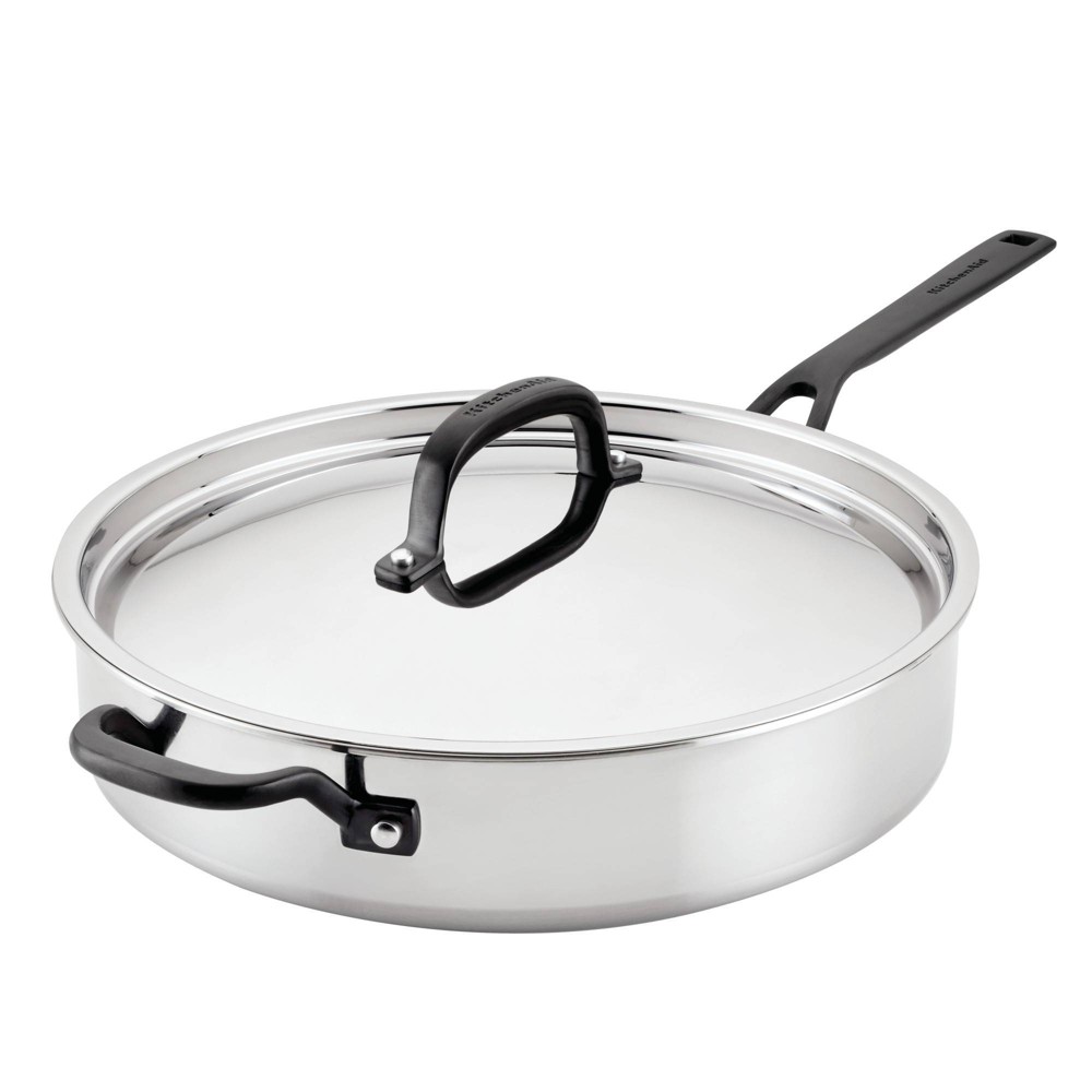 KitchenAid 5qt 5-Ply Clad Stainless Steel Induction Saute Pan with Lid Polished Stainless Steel