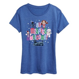 Women's - Rudolph - All Misfits Welcome Short Sleeve Graphic T-Shirt - 1 of 4
