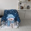 Lomsoe Christmas Snowman with Cap Blanket Super Soft Flannel White Snowflake Throw Blanket Lightweight Cozy Warm Fuzzy Christmas Gift. - 3 of 4