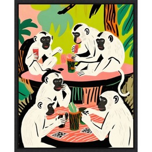 Amanti Art Monkey Game Weekend by Uma Gokhale Framed Canvas Wall Art - 1 of 4