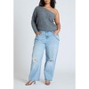 ELOQUII Women's Plus Size Fuzzy One Shoulder Sweater - 4 of 4