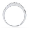 Pompeii3 14K White Gold 3/8ct Diamond Wedding Anniversary Curved Guard Ring - 3 of 4