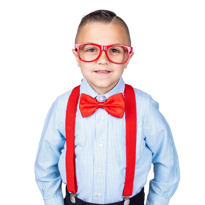 Dress Up America Neon Suspenders Set for Kids - Bowtie, Glasses and Suspenders, 2 of 3