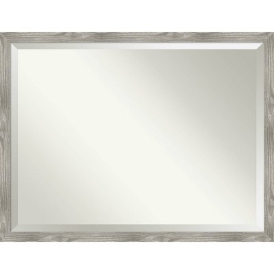 42" x 32" Dove Square Framed Wall Mirror Graywash - Amanti Art