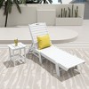 WestinTrends 2 Pieces Poly Outdoor Patio Chaise Lounge Chair with Side Table Set - 2 of 4