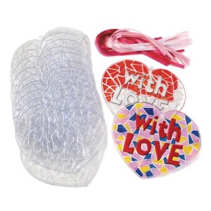 S&S WorldwideStained Glass Heart 5-1/2inx4-1/2in Pk24 - 1 of 1