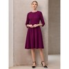 INSPIRE CHIC Women's Elegant A-Line Crew Neck 3/4 Sleeve Wear to Work Fit and Flare Dress - 2 of 4