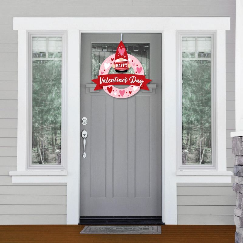 Big Dot of Happiness Valentine Gnomes - Outdoor Valentine's Day Party Decor - Front Door Wreath, 2 of 9