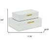 HomeRoots Set of Two White And Gold Faux Shagreen Nesting Storage Boxes With Lids - 3 of 4