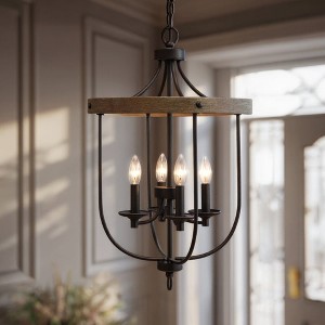 Urban Ambiance Luxury French Rustic Chandelier,  26.25"H x 17.125"W,  Charcoal Finish, UHP3560 - 1 of 4