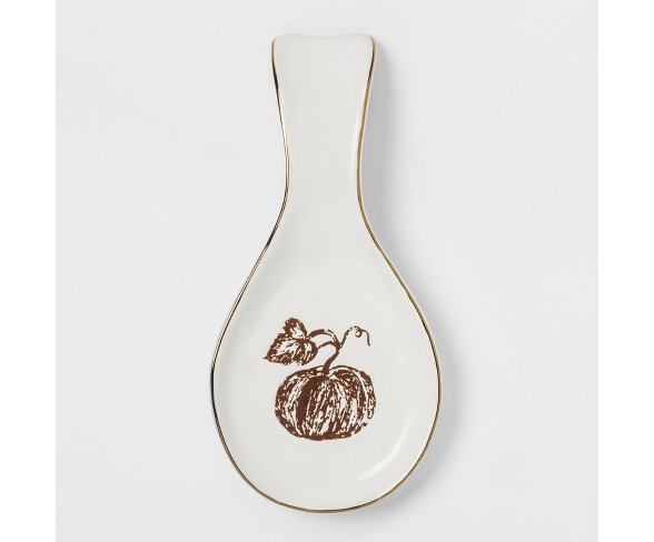 9.2" x 4.4" Stoneware Pumpkin Spoon Rest White - Threshold&#153;