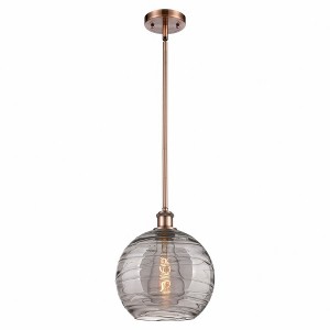 Athens Deco Swirl - 1 Light Stem Hung Mini Pendant In Industrial Style-13 Inches Tall and 10 Inches Wide - 1 of 1