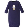 Hudson Baby Infant Boy Cotton Long-Sleeve Gowns 4pk, Ice Cream Truck, 0-6 Months - 3 of 4