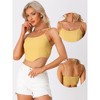 Allegra K Women's Asymmetrical Hem Textured Spaghetti Strap Crop Camisole - 2 of 4