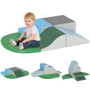Qaba 6-Pieces Foam Climbing Blocks for Toddlers 1-3 Years, Soft Play Set for Climb and Crawl - 1 of 4
