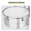 SEVOBAL Drum and Percussion Accessories, 13" and 14" Silver Timbales Drum Set with Stand and Cowbell for Stage and Studio, Silver, 30.71"*19.29"*8.66" - 2 of 4