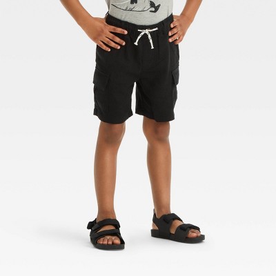 Image of Toddler Boys' Pull-On Woven Cargo At Knee Shorts - Cat & Jack™ Black 12M