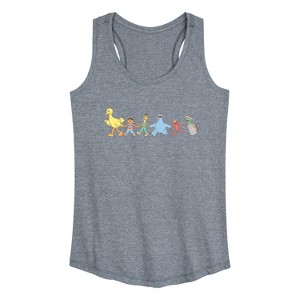 Women's - Sesame Street - SS Group Muted Graphic Racerback Tank - 1 of 4