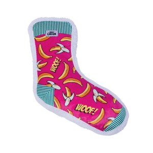 Squeaking Banana Plush Sock Dog Toy – Whimsical Design, Soft & Durable for Fun, Engaging, and Interactive Playtime with Dogs - 1 of 3