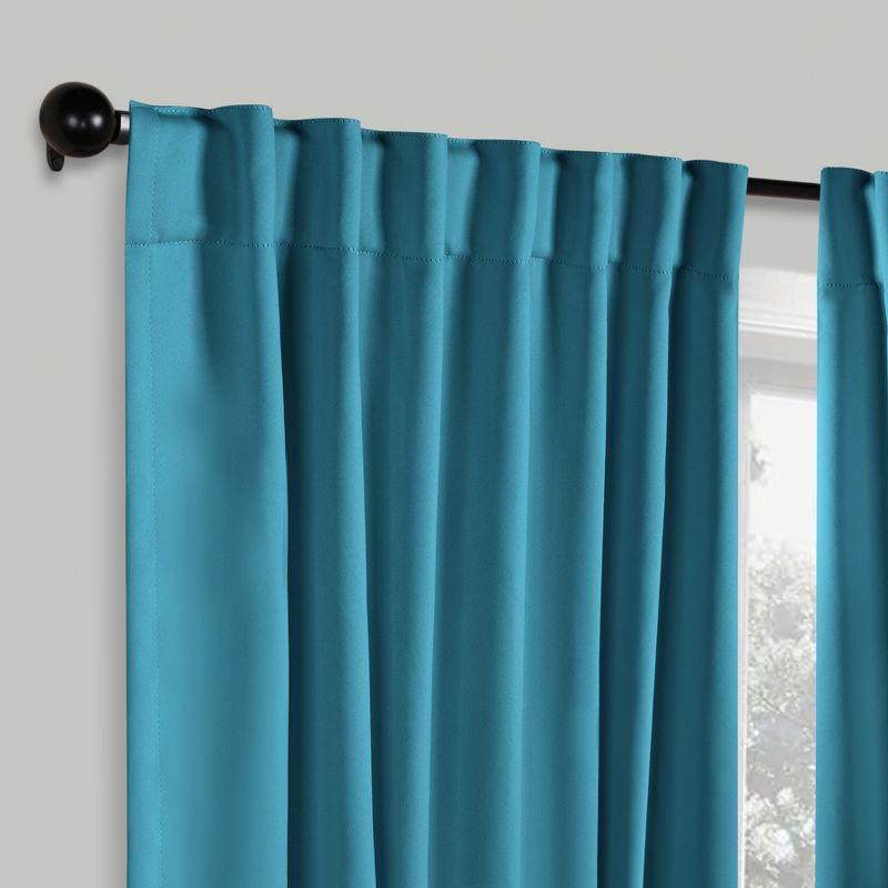 Classic Modern Solid Room Darkening Semi-Blackout Curtains, Rod Pocket/ Back Tabs, Set of 2 by Blue Nile Mills, 5 of 6
