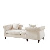 81-inch Chenille Face-to-Face Chaise Lounge with Two Pillows, Nailhead Trim, Button Tufted Design, and Rolled Arms for Lounge, Living Room, and Office - 4 of 4