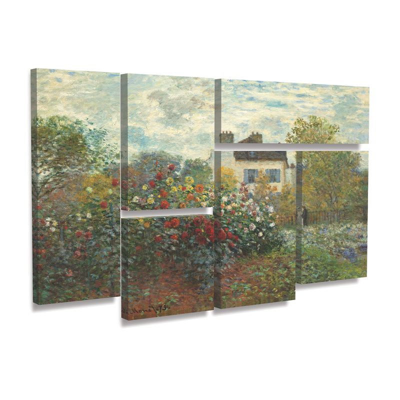 Trademark Fine Art -Claude Monet 'The Artist'S Garden At Argenteuil' Multi Panel Art Set 6 Piece, 1 of 4