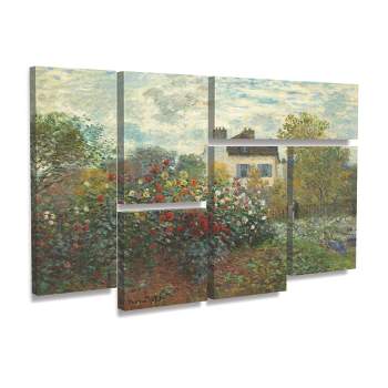 Trademark Fine Art -Claude Monet 'The Artist'S Garden At Argenteuil' Multi Panel Art Set 6 Piece