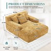 Bean Bag Lounger Modern with Support Pillows and Side Pockets for Living Room 48in Wide-3irtyhousy - 4 of 4