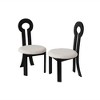 WJSHome Sheep Plush Upholstery Dining Chairs Set of 4, Rubberwood Dining Chairs, Retro Key Shape Design for Kitchen and Restaurant - 2 of 4