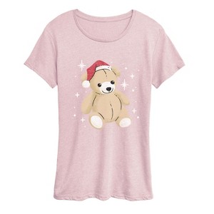Women's - Instant Message - Christmas Teddy Bear Short Sleeve Graphic T-Shirt - 1 of 4