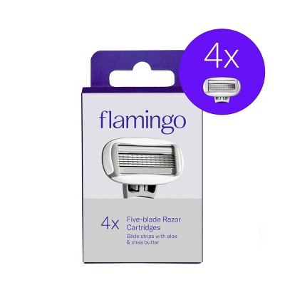 Flamingo Women's Razor Blade Refills - 5-Blade Refill Cartridges - 4ct