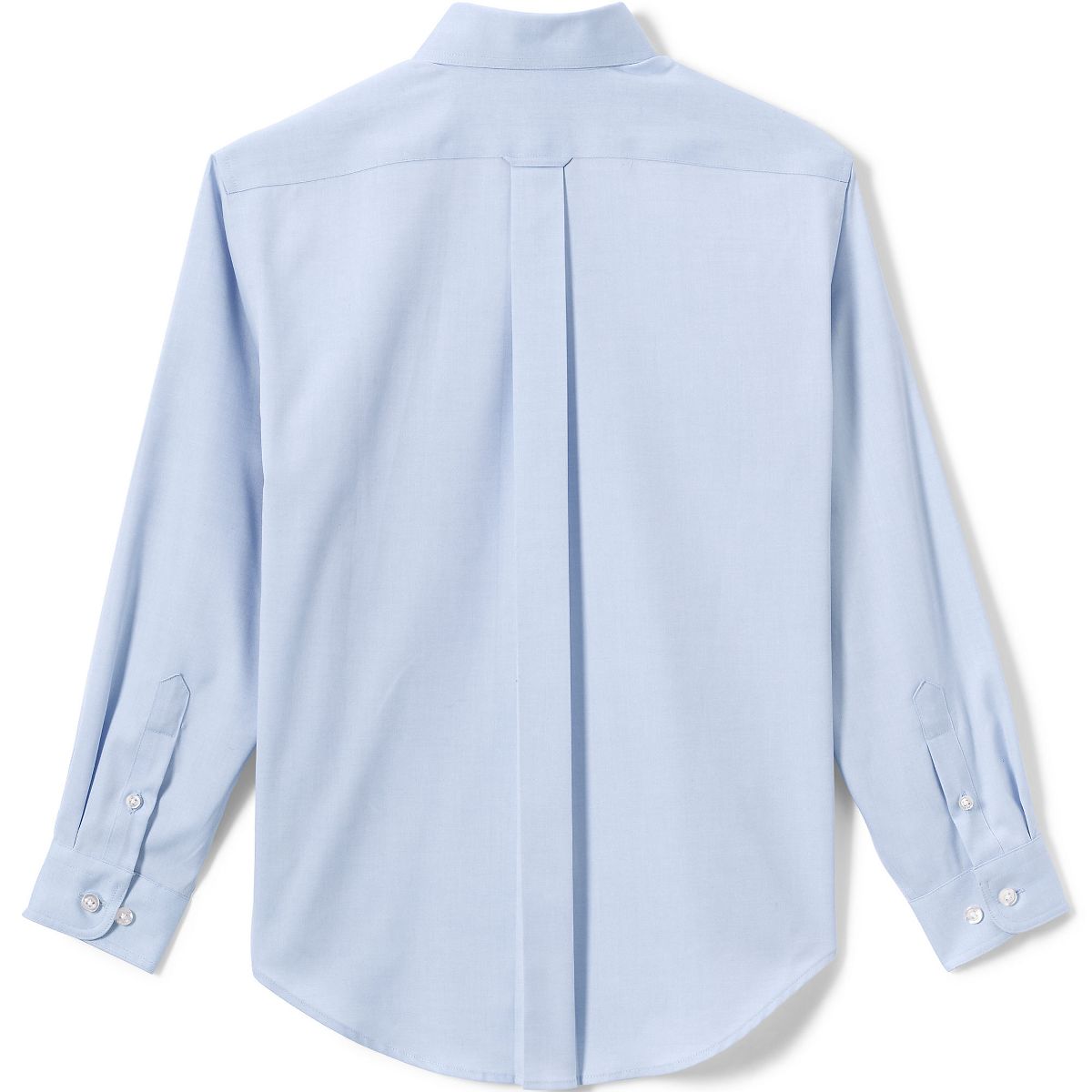 Lands' End School Uniform Men's Long Sleeve No Iron Pinpoint Dress Shirt - thumbnail 4