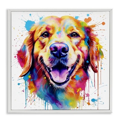 Stupell Industries Happy Dog Paint Drip, 12" x 12"