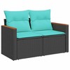 vidaXL 7 Piece Patio Sofa Set with Cushions Poly Rattan - Black - 4 of 4