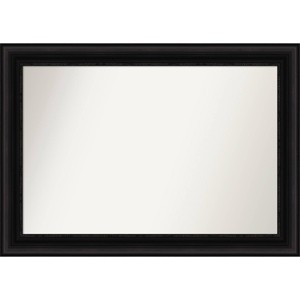42" x 30" Non-Beveled Parlor Bathroom Wall Mirror Black - Amanti Art: Modern Rectangular Polystyrene Frame, Wall Mounted - 1 of 4