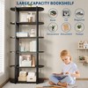 GustoWave 6 Tier Industrial Bookshelf, 71 Inch Tall Narrow Wooden Bookcase with Iron Frames, Compact Open Display Shelving Unit, Apartments - 4 of 4
