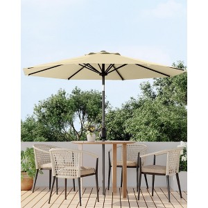 9FT Patio Umbrella Outdoor, Market Umbrella, Table Umbrella with Push Button Tilt and Crank, 8 Sturdy Ribs UV Protection Waterproof - 1 of 4