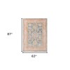 Coral And Blue Oriental Area Rug - 3 of 4