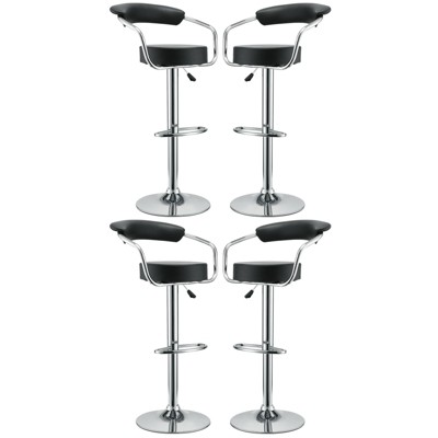 Set of 4 Diner Barstool Black - Modway