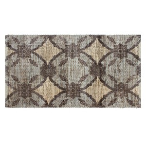 Patina Vie Vintage Inspired Accent Rug Black/Tan Circular Floral - 1 of 4