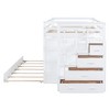 NicBex Full over Full Bunk Bed Triple Wood Bed Frame with Wheels, Storage Stairs and Full Length Guardrail, No Box Spring Required - 4 of 4