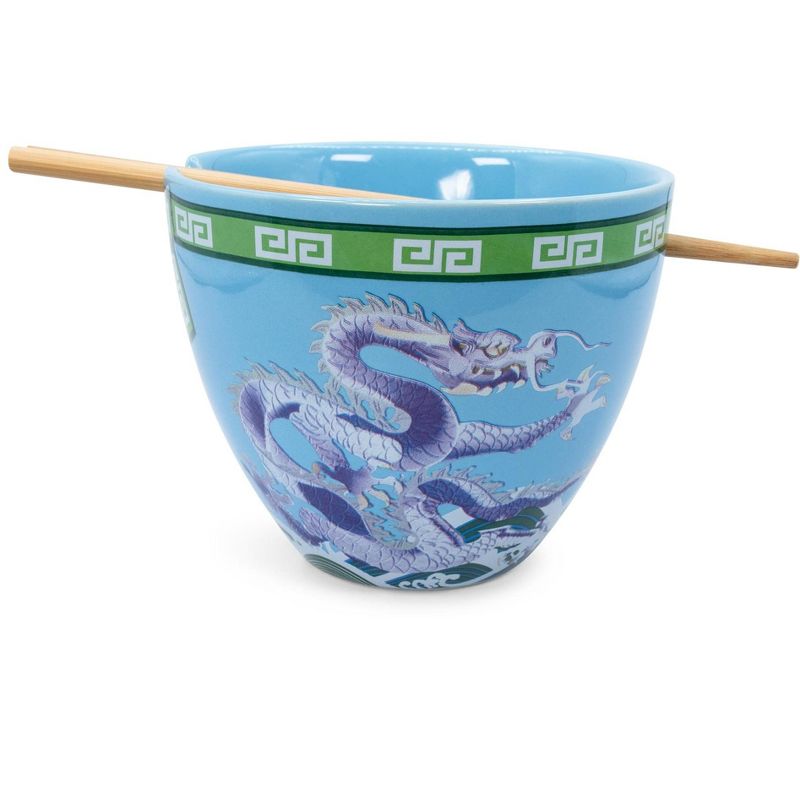 Boom Trendz Bowl Bop Blue Dragons Japanese Dinnerware Set | 16-Ounce Ramen Bowl, Chopsticks, 2 of 7