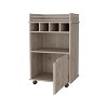 NicBex Mobile Kitchen Island Cart Morden Kitchen Carts on Wheels with Storage, 1 Cabinet Door and 4 Bottle Rack for Kitchen - 2 of 4
