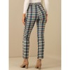 Allegra K Women's Plaid Tartan High Waisted Button Casual Pants - 4 of 4