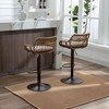Okak Modern Swivel Counter Height Bar Stools Set of 2, Adjustable Rattan Barstools with Cushion&Footrest, Counter Stools for Kitchen - 3 of 4