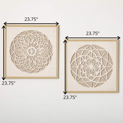 Handmade Rice Paper Mandala Abstract Art Print Set