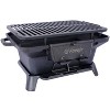 Oval/Rectanglar Cast Iron Outdoor Table Grill Charcoal Tabletop Griddle for Camping,Parties,Portable BBQ Enamel-Coated Skillet with Grab Handle - 2 of 4