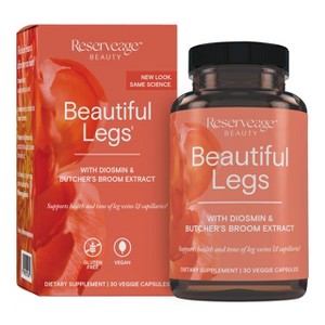Reserveage Beautiful Legs - Skin Care Supplement for Smooth, Healthy Veins, Helps Reduce Spider Veins, Vegan, 30 capsules (30 servings) - 1 of 4