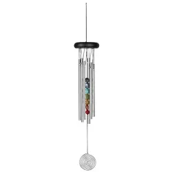 Woodstock Chimes Signature Collection, Woodstock Chakra Chime, 17'' Silver Wind Chime CC7